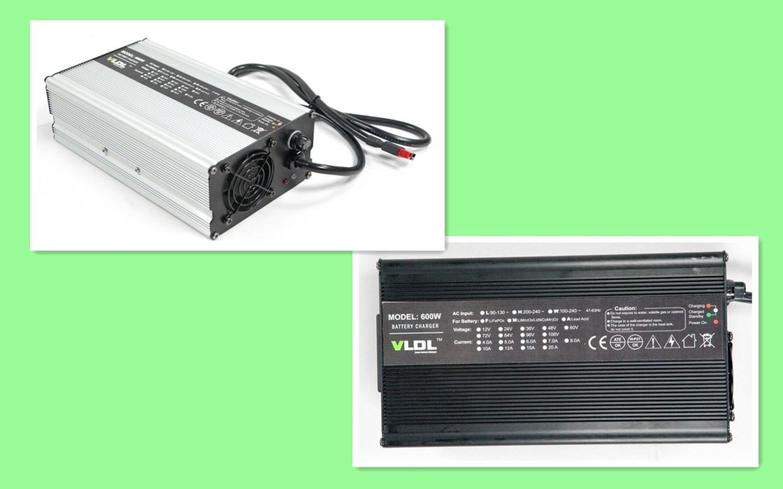 Black Silver Portable And Smart Battery Charger 12V 25A For Lithium And SLA Battery Pack